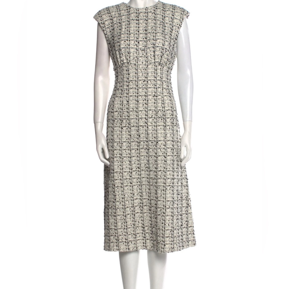 St. John Tweed Plaid A-Line Dress - Picture 4 of 11
